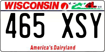WI license plate 465XSY