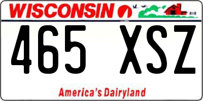 WI license plate 465XSZ