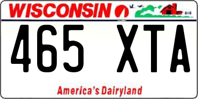 WI license plate 465XTA
