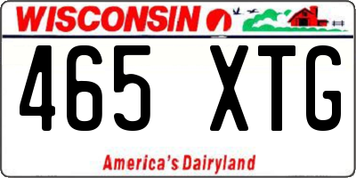 WI license plate 465XTG
