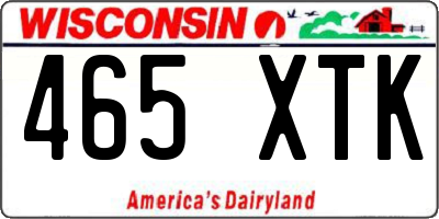 WI license plate 465XTK