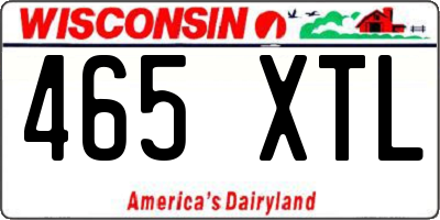 WI license plate 465XTL