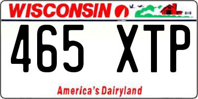 WI license plate 465XTP