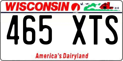 WI license plate 465XTS