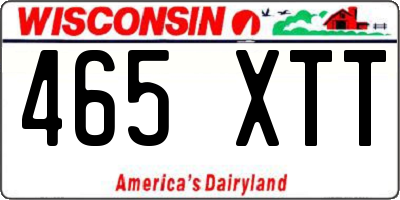 WI license plate 465XTT