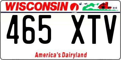 WI license plate 465XTV