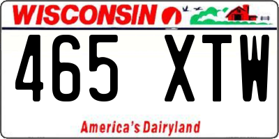WI license plate 465XTW