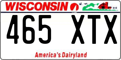 WI license plate 465XTX