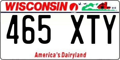 WI license plate 465XTY