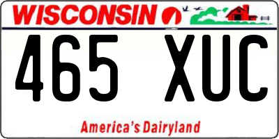 WI license plate 465XUC