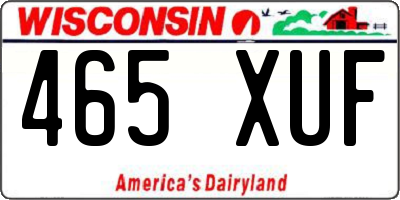 WI license plate 465XUF