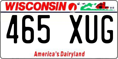 WI license plate 465XUG