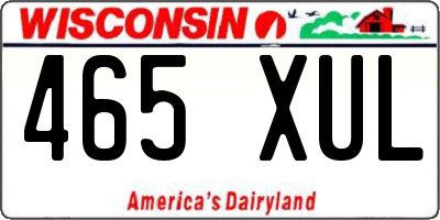 WI license plate 465XUL