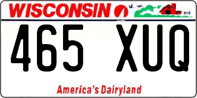 WI license plate 465XUQ