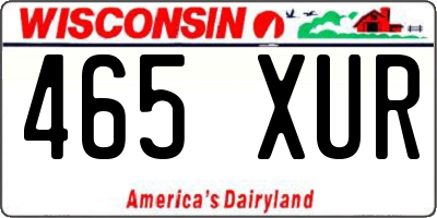 WI license plate 465XUR