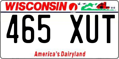 WI license plate 465XUT