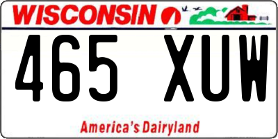 WI license plate 465XUW