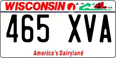 WI license plate 465XVA
