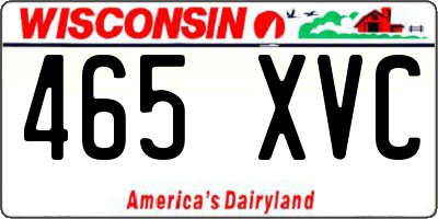 WI license plate 465XVC