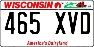 WI license plate 465XVD