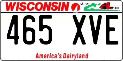 WI license plate 465XVE