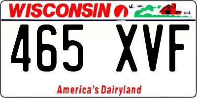 WI license plate 465XVF
