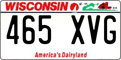 WI license plate 465XVG