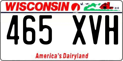 WI license plate 465XVH