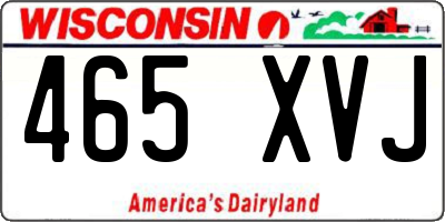 WI license plate 465XVJ