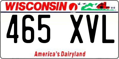 WI license plate 465XVL