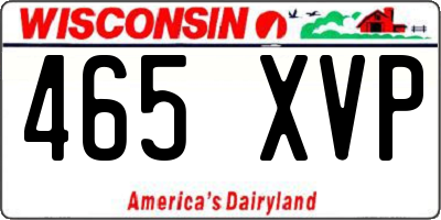 WI license plate 465XVP