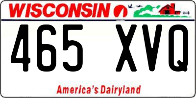 WI license plate 465XVQ