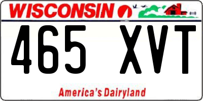 WI license plate 465XVT
