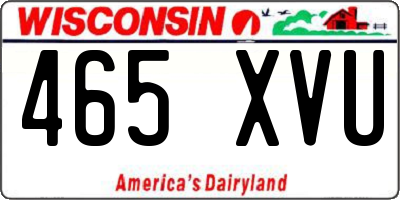 WI license plate 465XVU