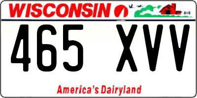 WI license plate 465XVV