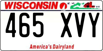 WI license plate 465XVY