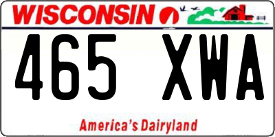 WI license plate 465XWA