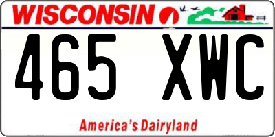 WI license plate 465XWC