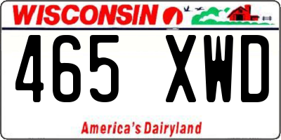 WI license plate 465XWD