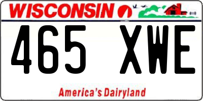 WI license plate 465XWE