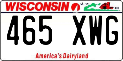 WI license plate 465XWG