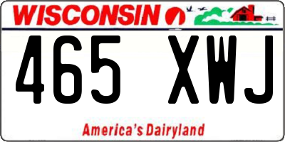 WI license plate 465XWJ