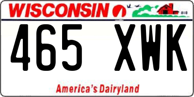 WI license plate 465XWK