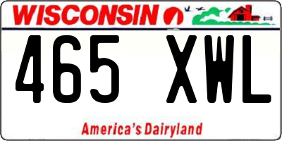 WI license plate 465XWL
