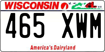 WI license plate 465XWM