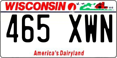WI license plate 465XWN