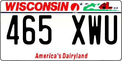 WI license plate 465XWU
