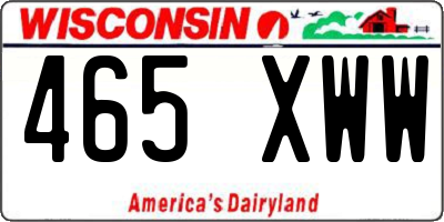 WI license plate 465XWW