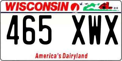WI license plate 465XWX