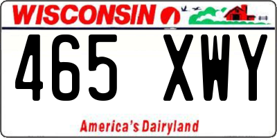 WI license plate 465XWY